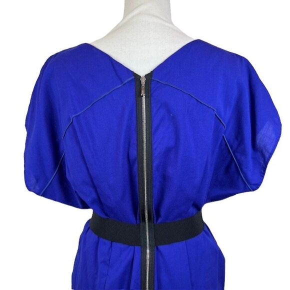 Escada Dorris Dress Stained Glass Violet Purple Black Elastic Waist Size 6 (36) - Picture 5 of 13